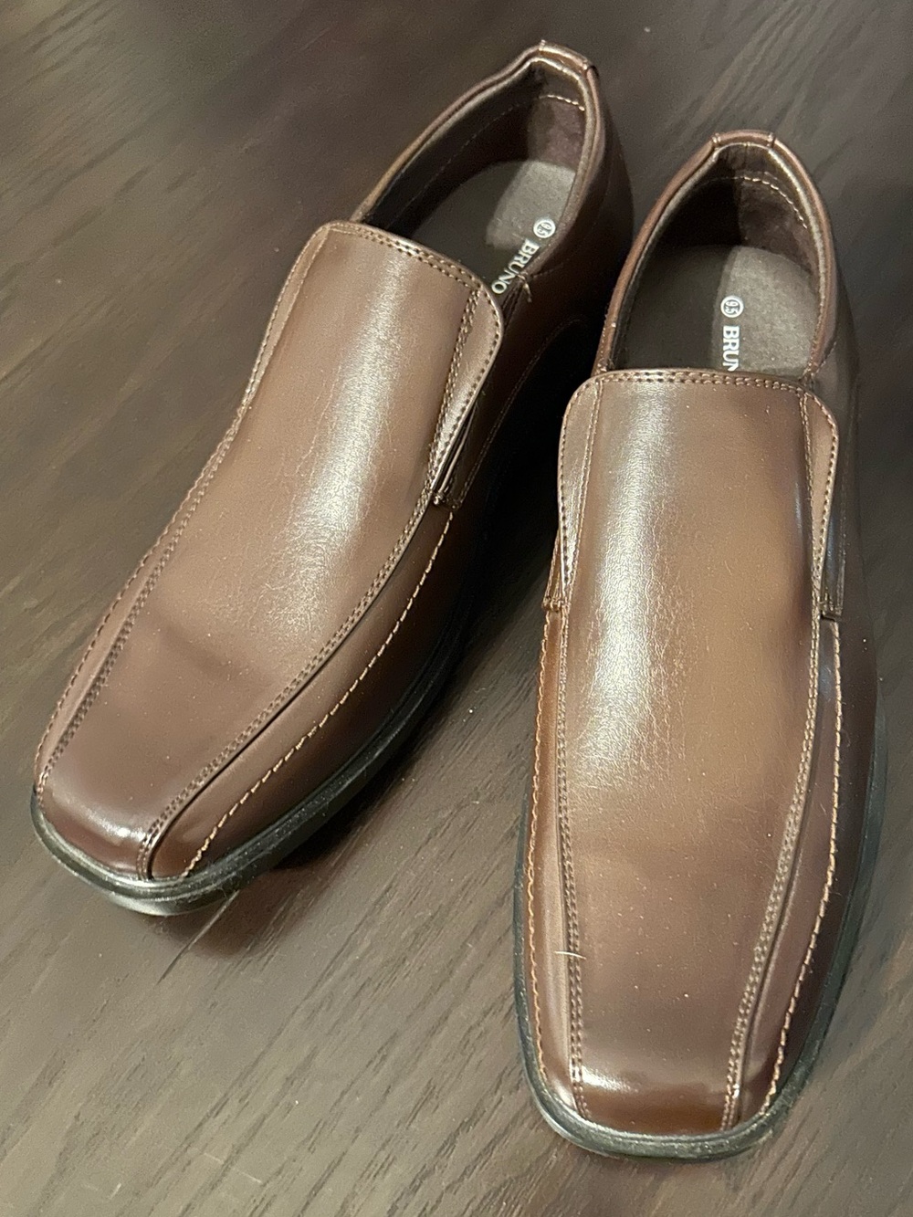 Bruno Marc Men's Brown Slip-On Leather Loafers 9.5